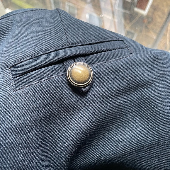 Diane Von Furstenberg Navy Wool Blend Flare Leg Pant - Picture 6 of 8